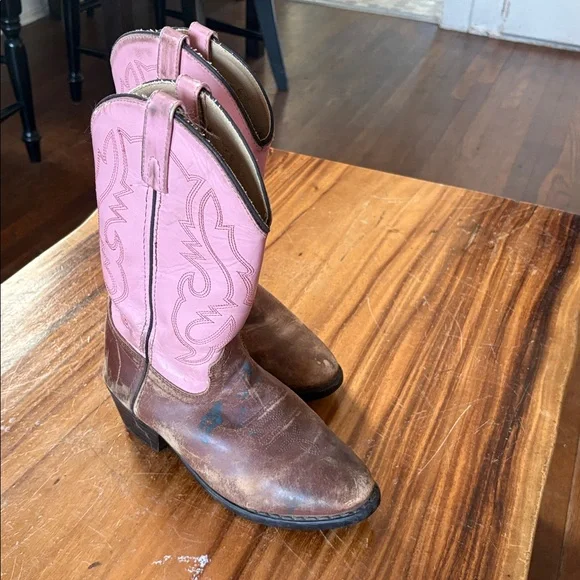 SMOKY MOUNTAIN BOOTS Girls Size 4 Pink and Brown Western Boots - Picture 4 of 7